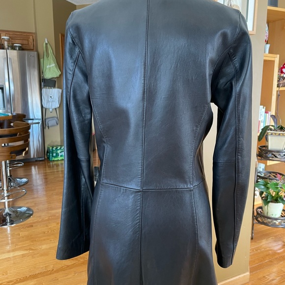 Tabard Genuine leather jacket coat S M Black - Picture 4 of 6